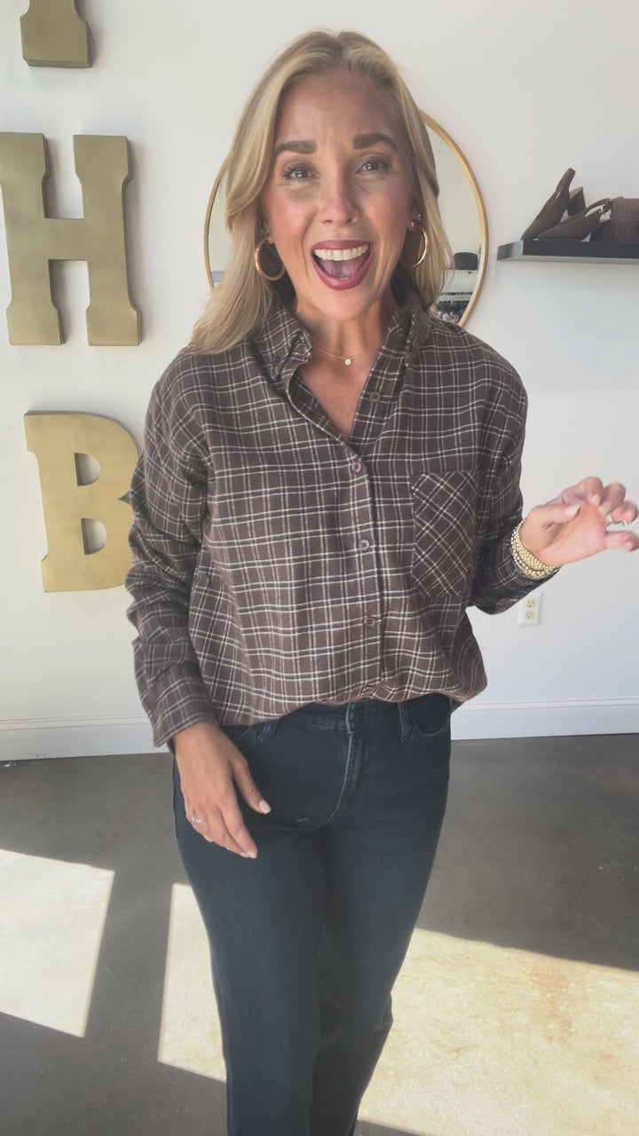 Plaid Button Down - Brown