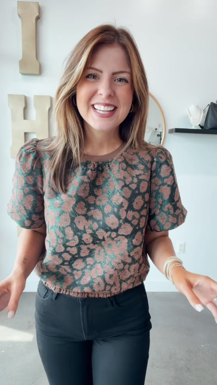 Animal Print Burnout Top