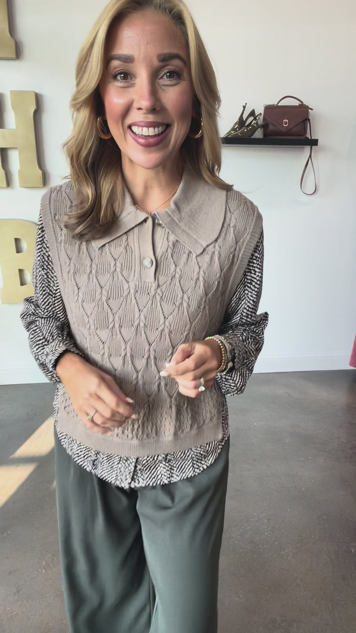 Layered Blouse - Taupe