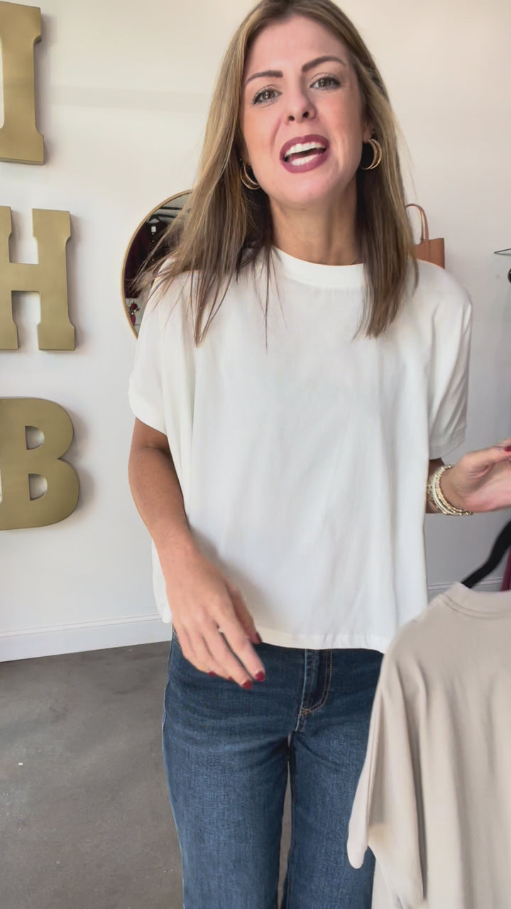 Boat Neck Tee - White