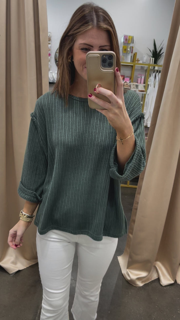 Oversized Knit Top - Slate