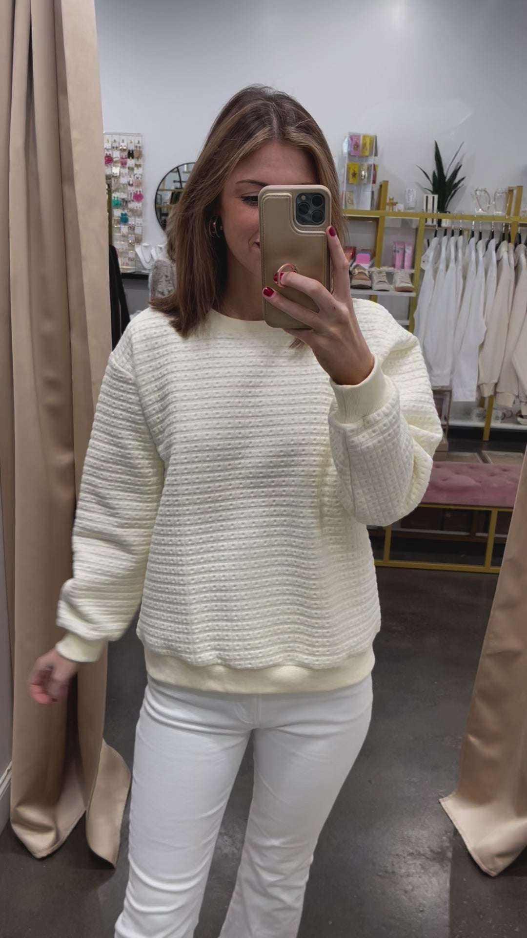 Quilted Pullover - Cream