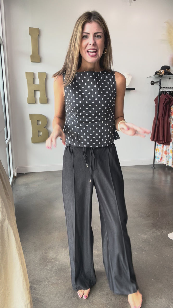 Wide Leg Pants - Black