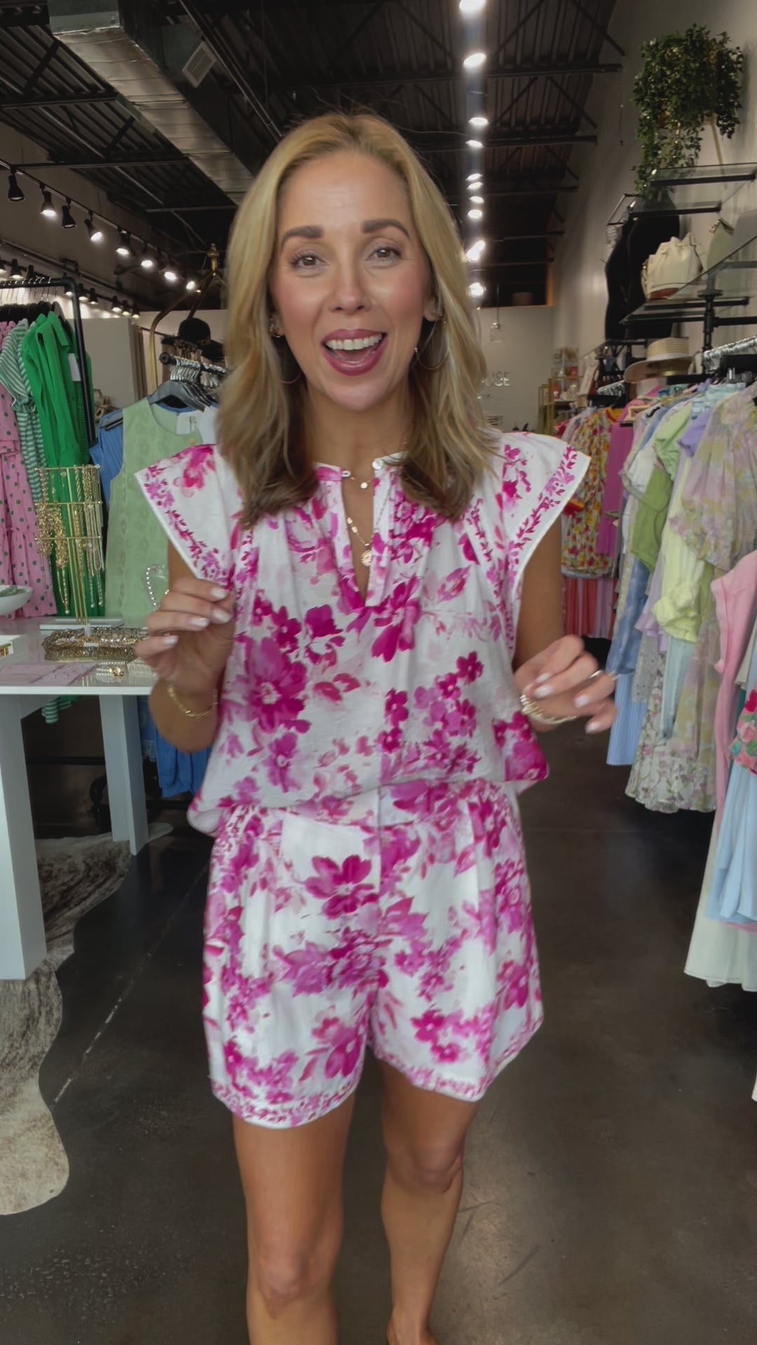 Printed Shorts - Pink