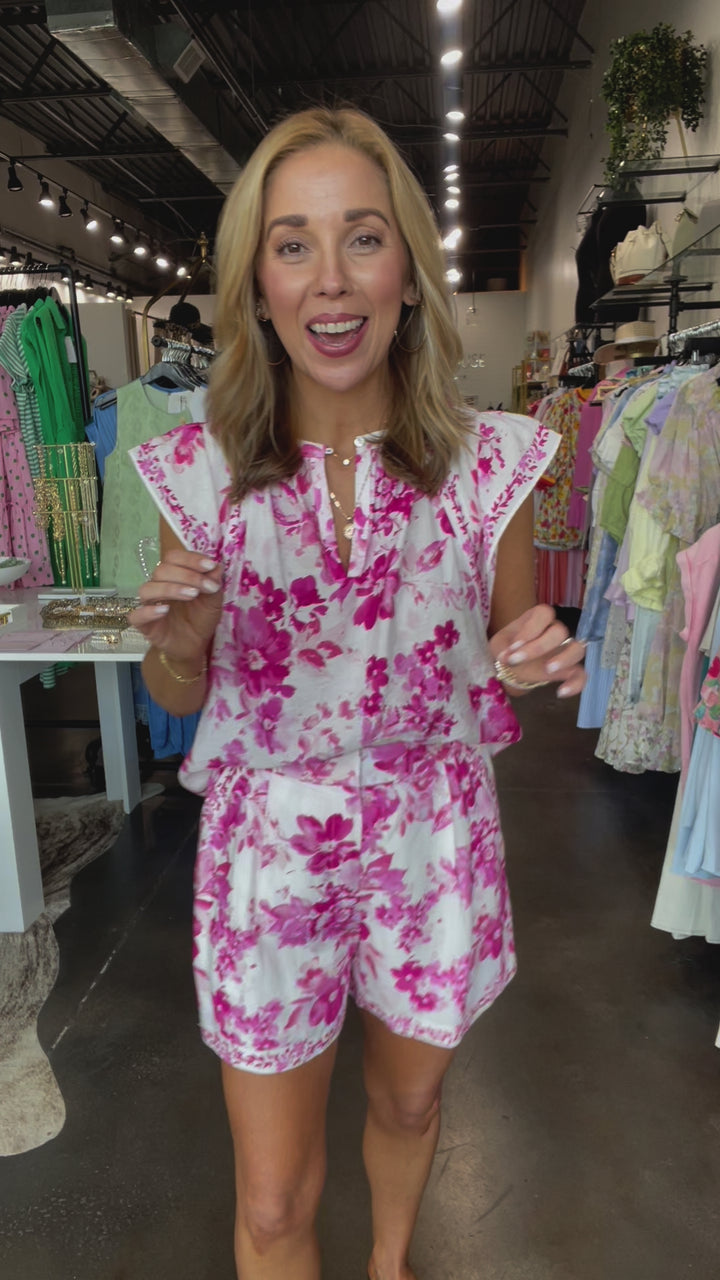 Printed Shorts - Pink