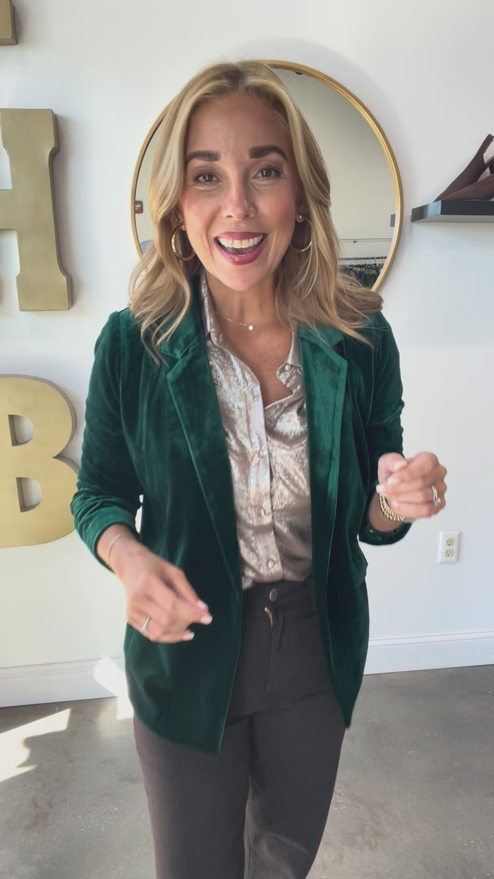 Velvet Blazer - Hunter