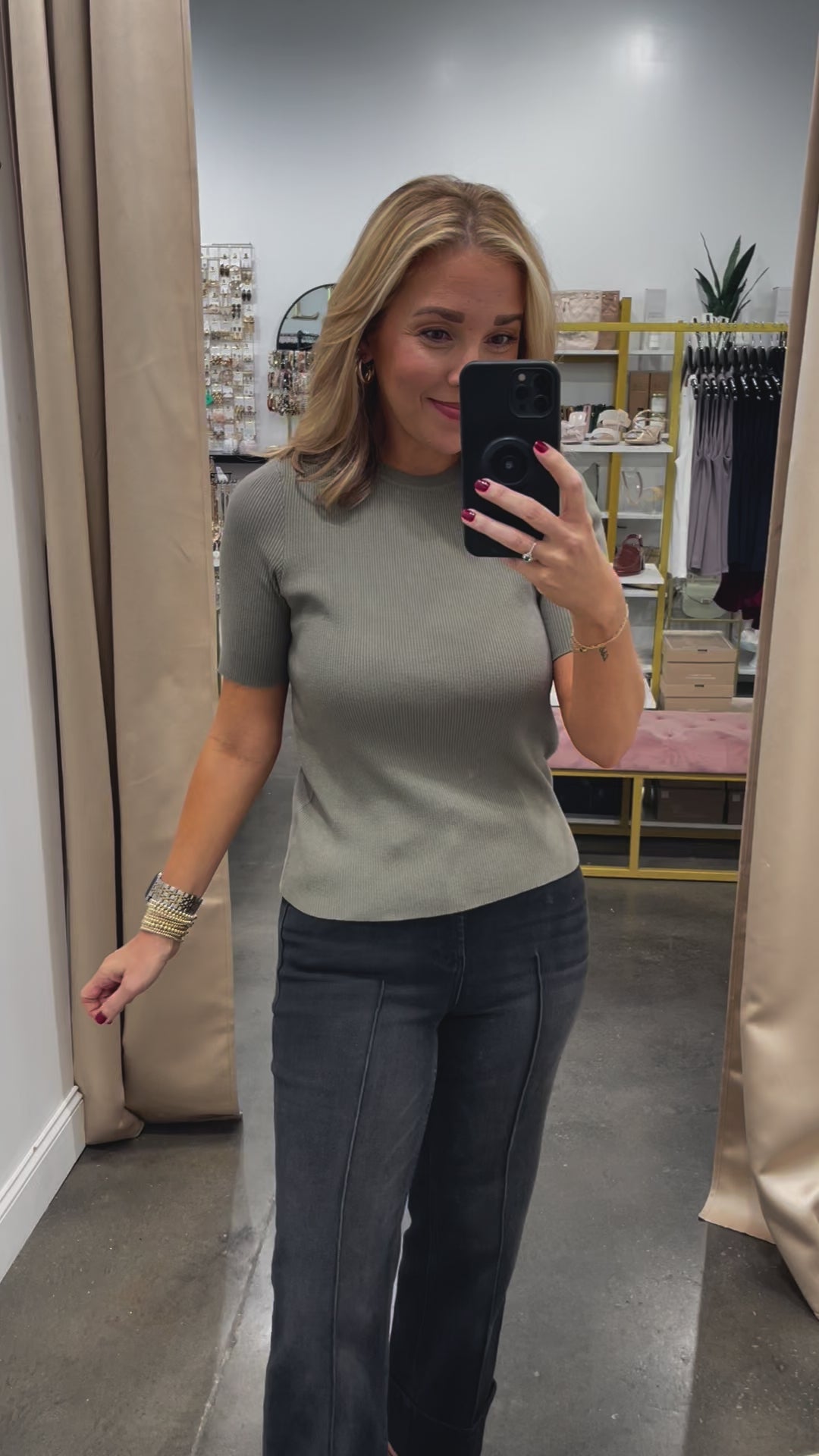 Basic Short Sleeve Top - Olive