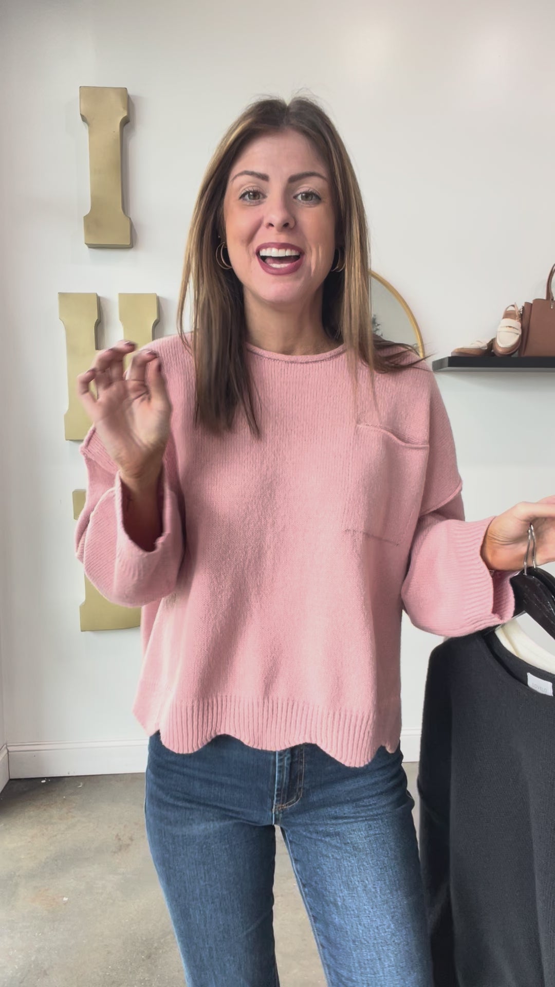 Front Pocket Sweater - Black