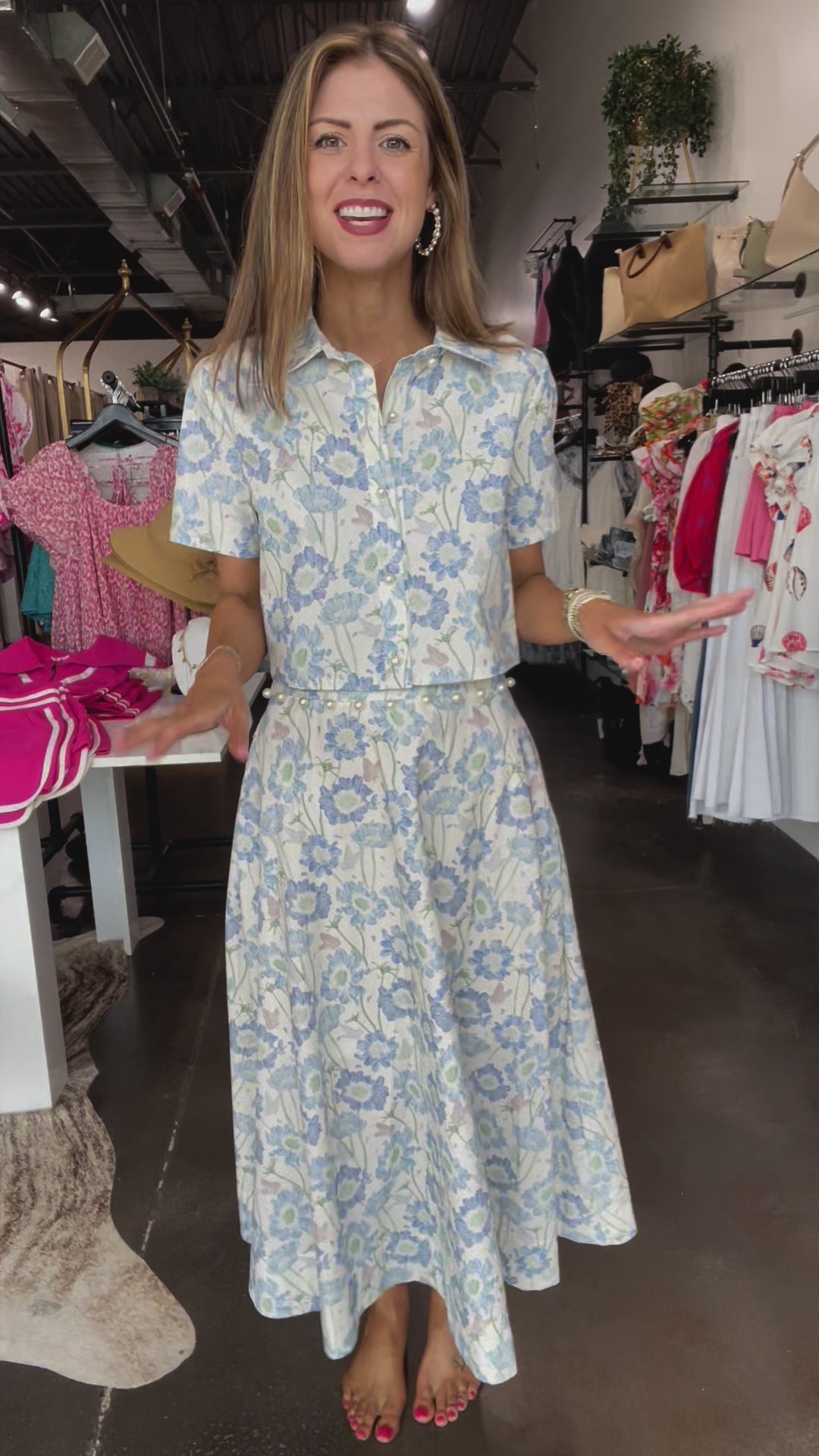 Blue Floral Set - Top