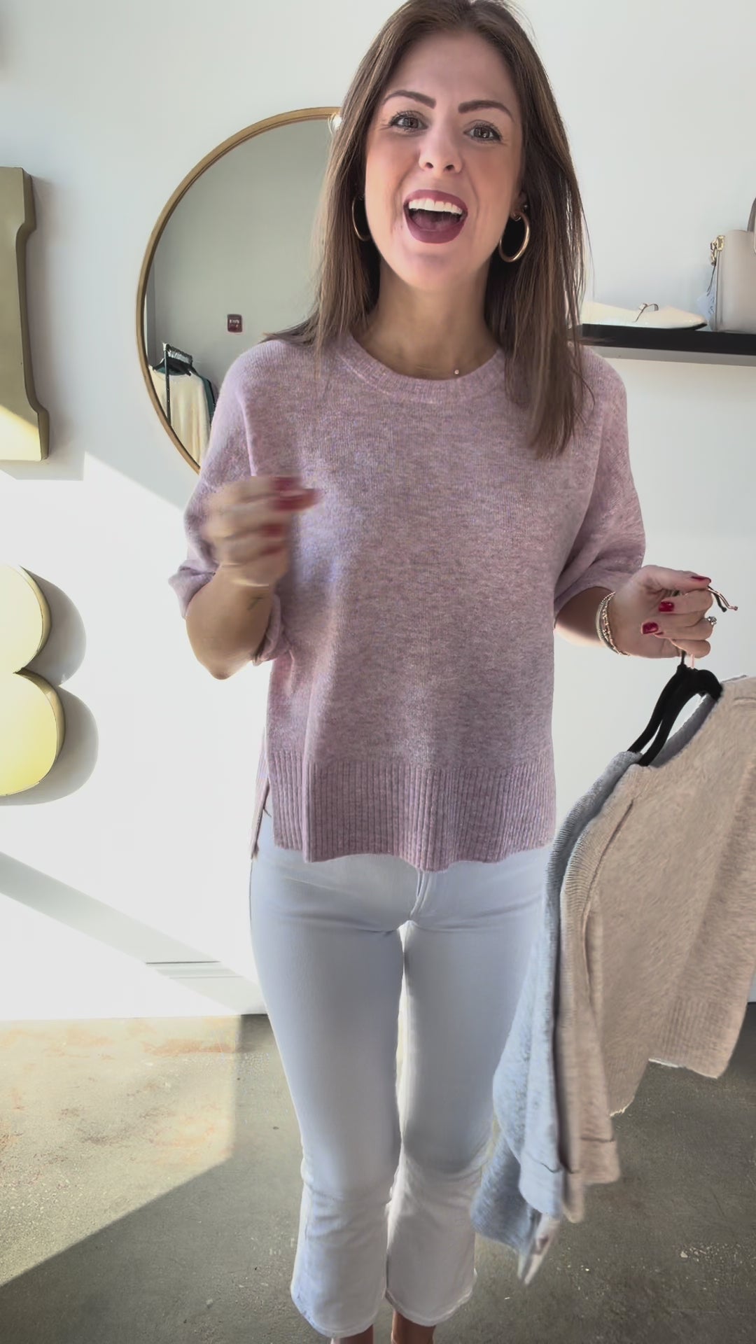 Cuffed Sleeve Sweater - Lilac