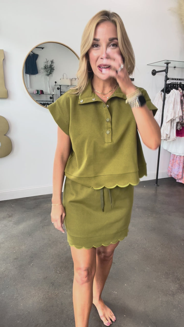 Snap Front Top - Olive